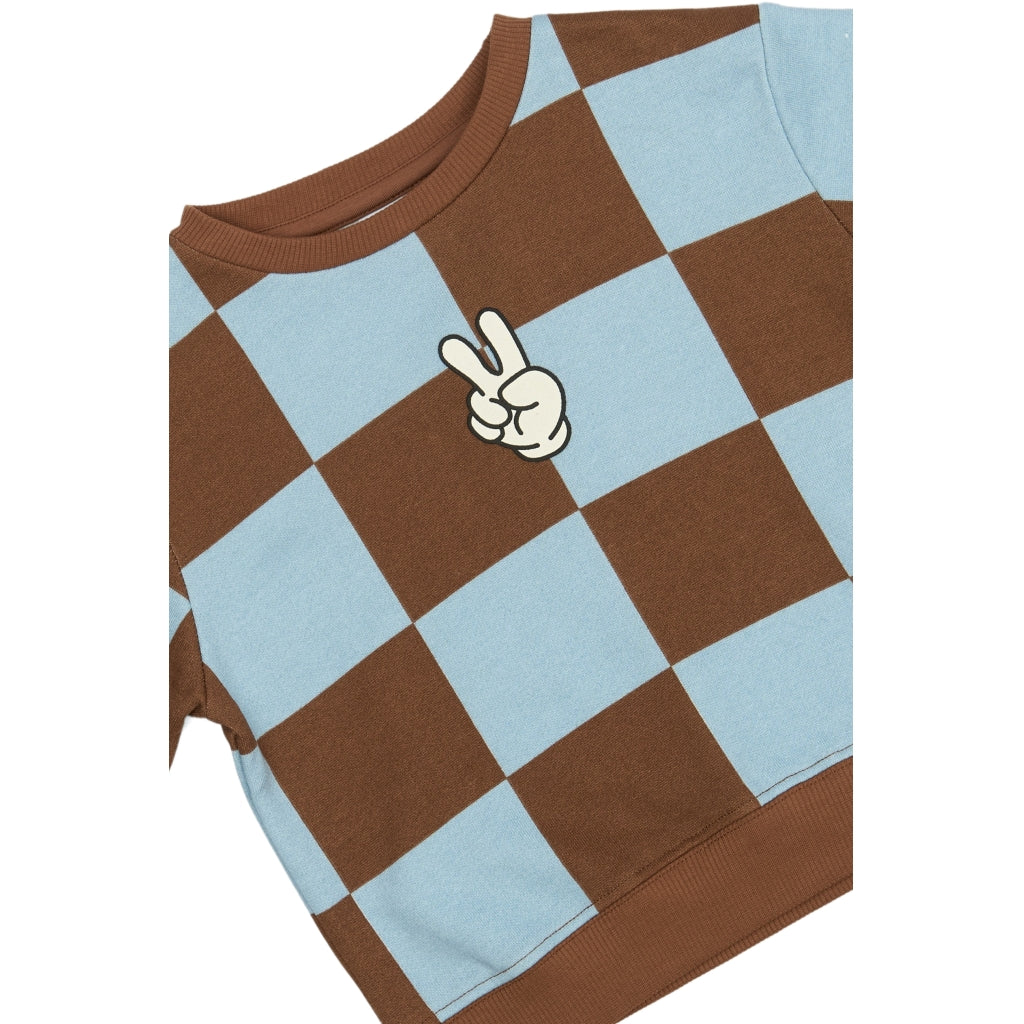 THE NEW SIBLINGS TNSTPaulie Oversize Sweatshirt Sweatshirt Toffee Check