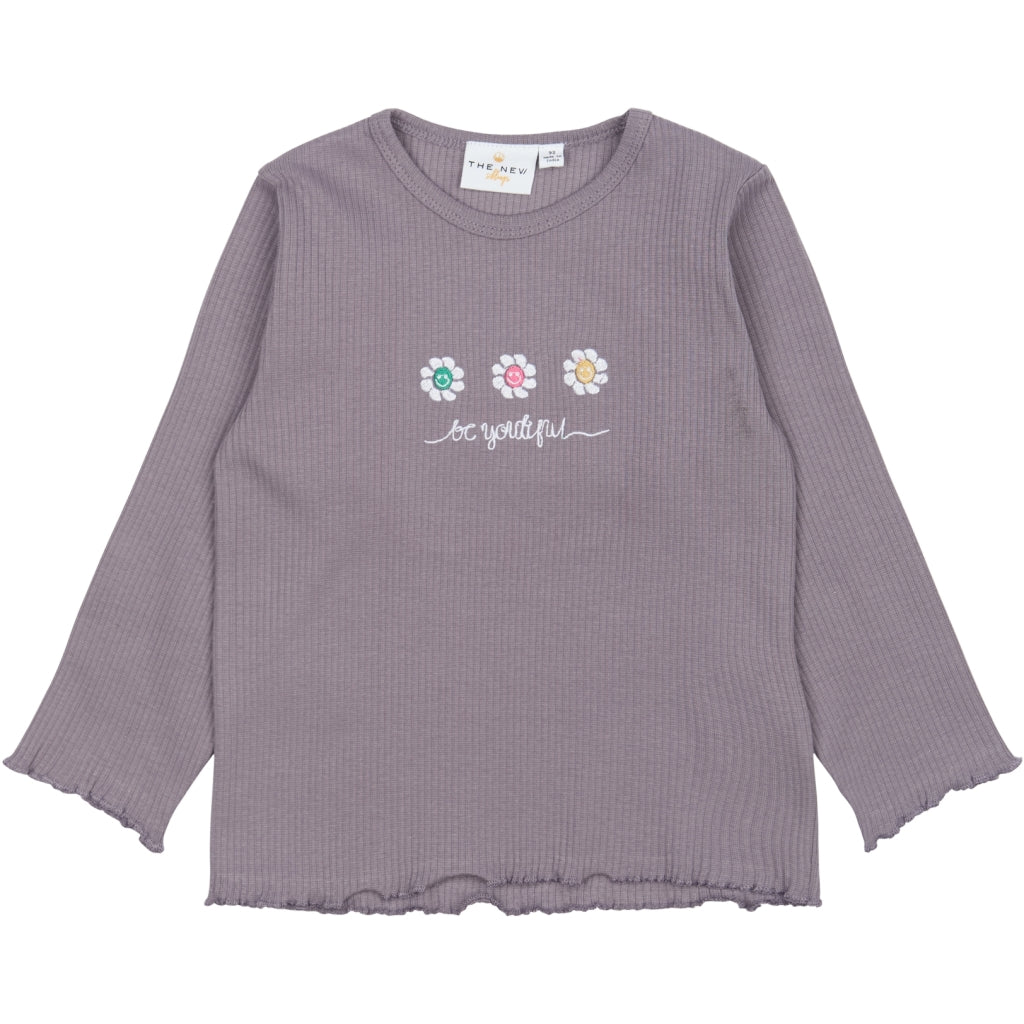 THE NEW SIBLINGS TNSTPrincess Langærmet Rib Bluse Langærmet bluse GRAY RIDGE