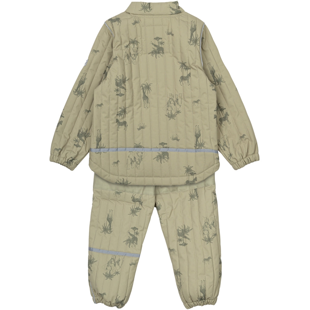 Mikk-Line Termosæt (Mønstret) Termotøj Gray green