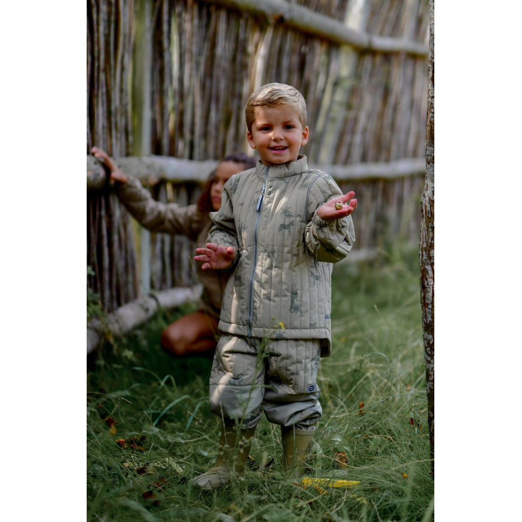 Mikk-Line Termosæt (Mønstret) Termotøj Gray green