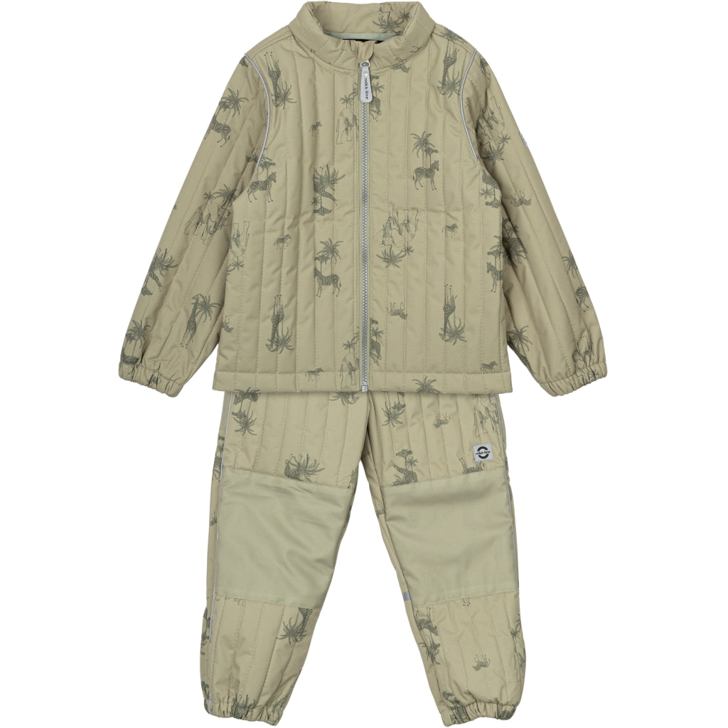 Mikk-Line Termosæt (Mønstret) Termotøj Gray green