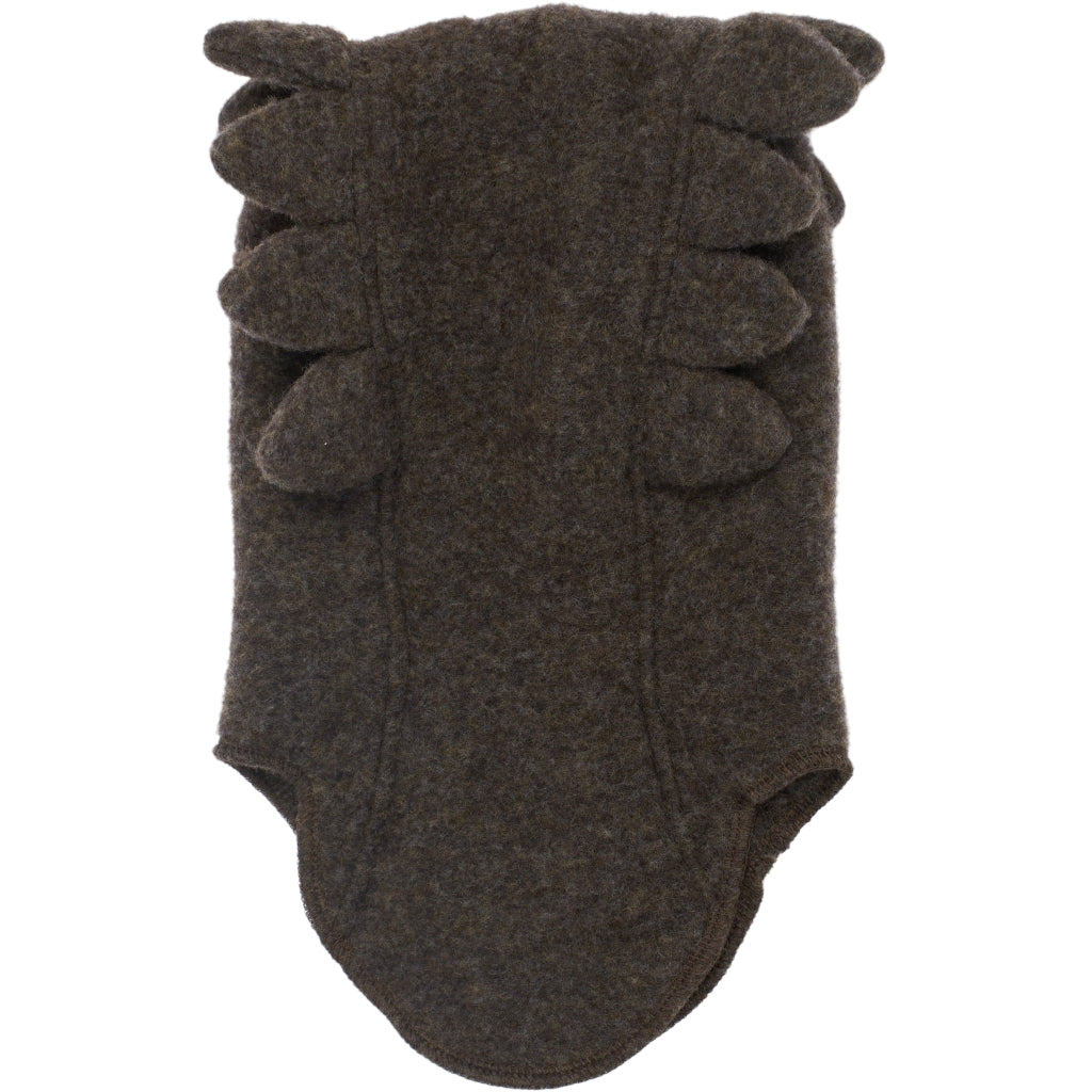 Mikk-Line Uld Elefanthue Kaninører Uld Dark Brown Melange