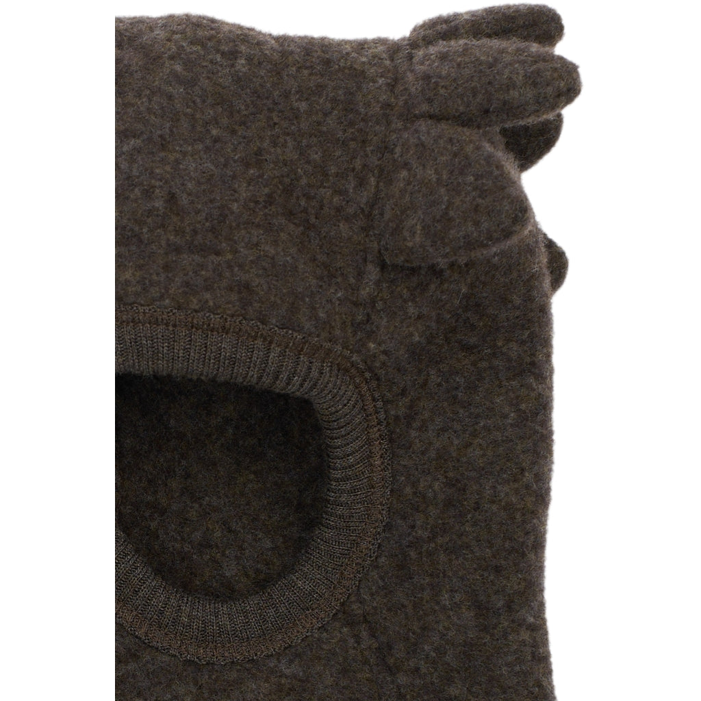 Mikk-Line Uld Elefanthue Kaninører Uld Dark Brown Melange