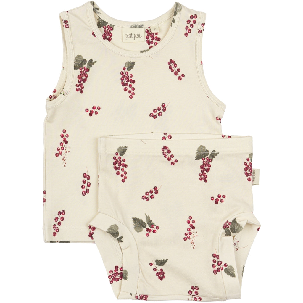 PETIT PIAO Underwear Set Printed Undertøj Berry