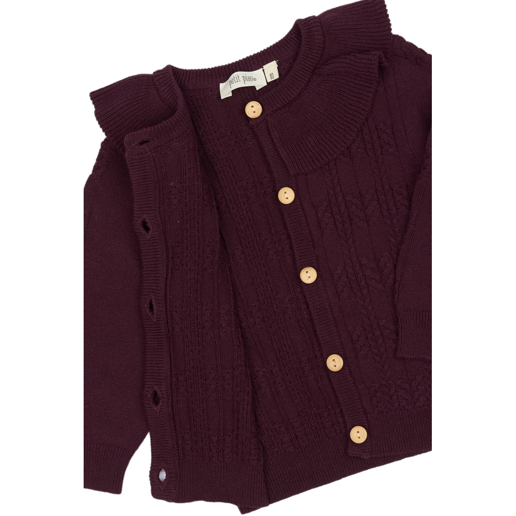 PETIT PIAO ppDalia Cardigan Knit Cardigan Dark Grape