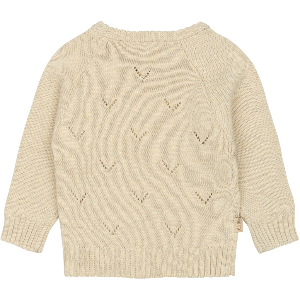 PETIT PIAO ppDaqa Fold Over Knit Strik Off White