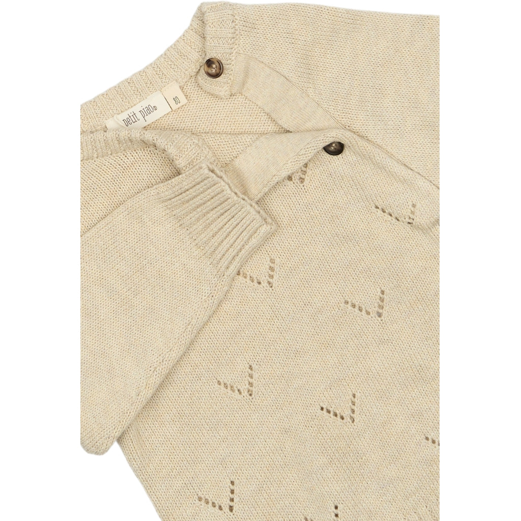 PETIT PIAO ppDaqa Fold Over Knit Strik Off White