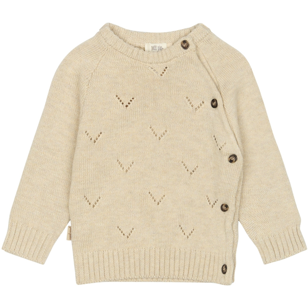 PETIT PIAO ppDaqa Fold Over Knit Strik Off White