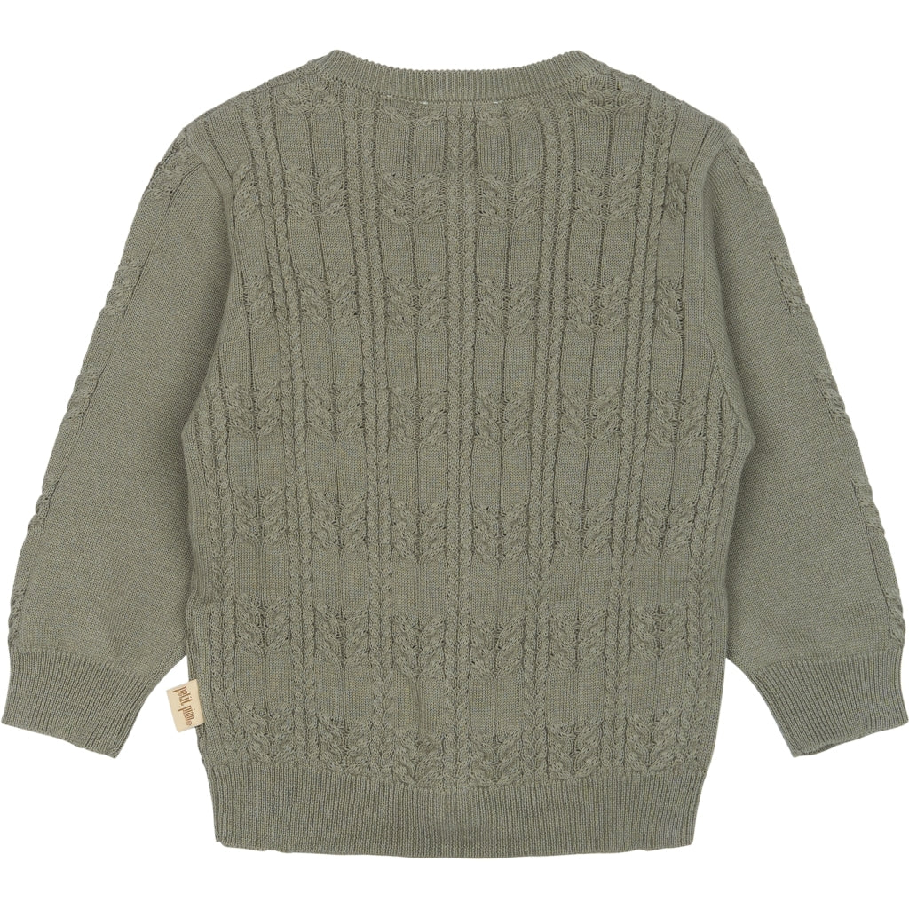 PETIT PIAO ppDor Cardigan Knit Cable Cardigan Dusty Moss