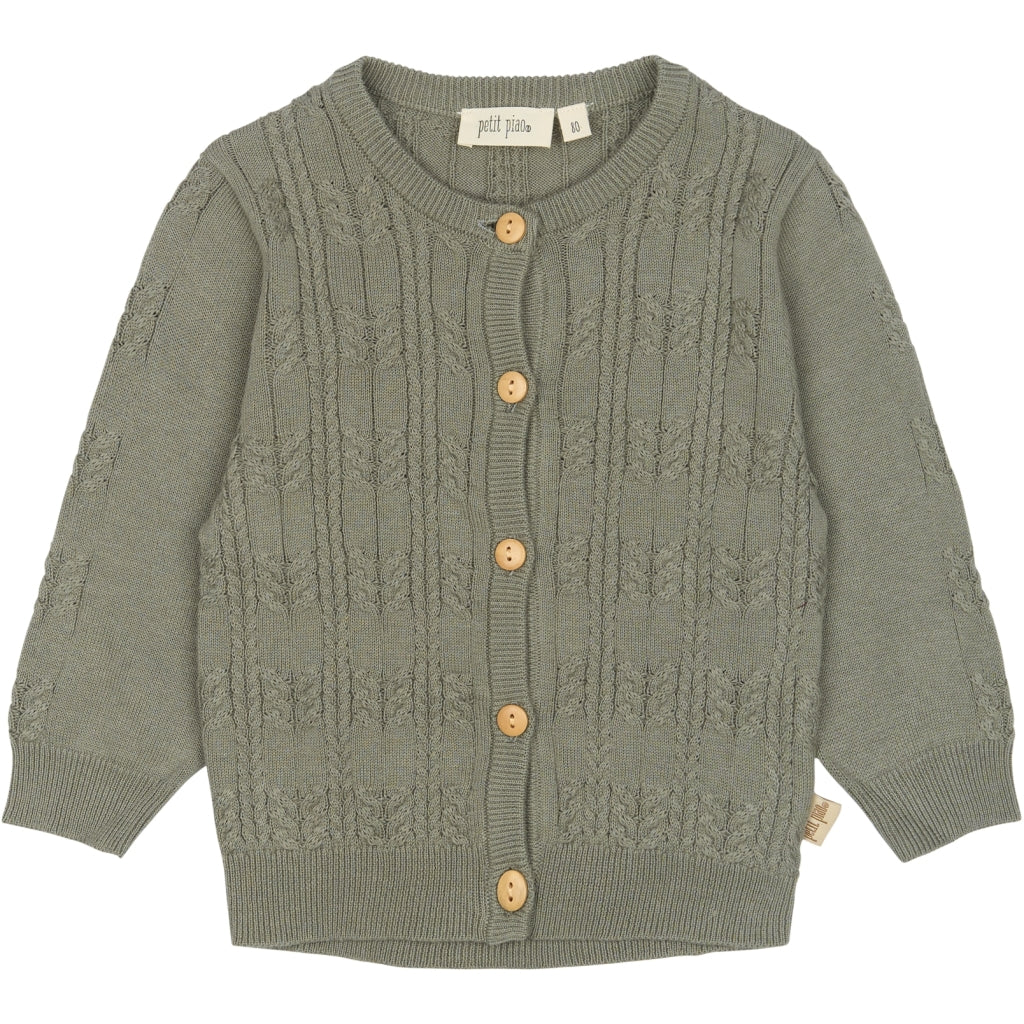 PETIT PIAO ppDor Cardigan Knit Cable Cardigan Dusty Moss