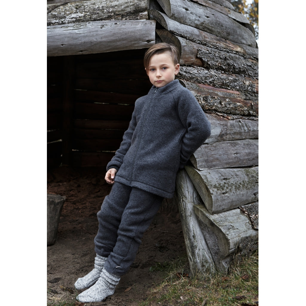 Mikk-Line Baby Uldbukser Uld Anthracite Melange