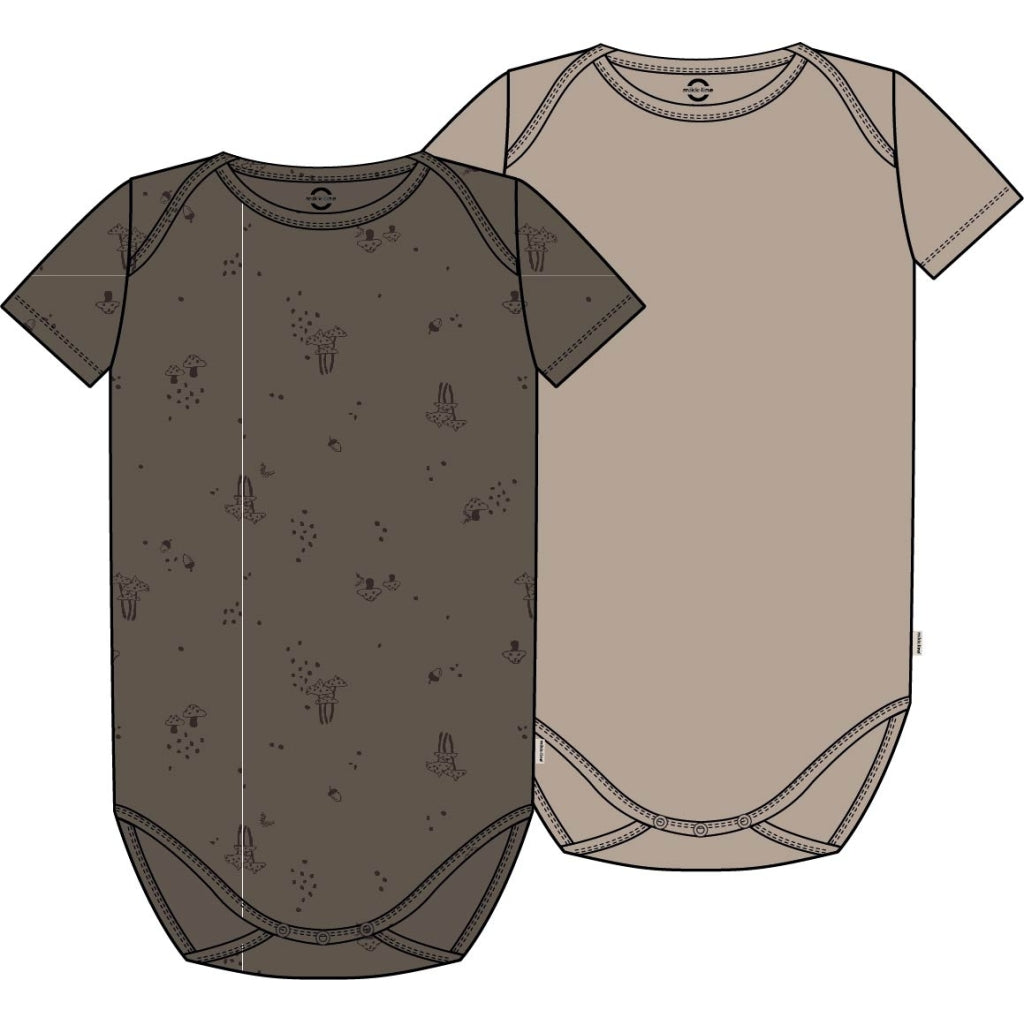 Mikk-Line 2-Pack Bodysuit Short Sleeves 2 pack Chocolate Chip