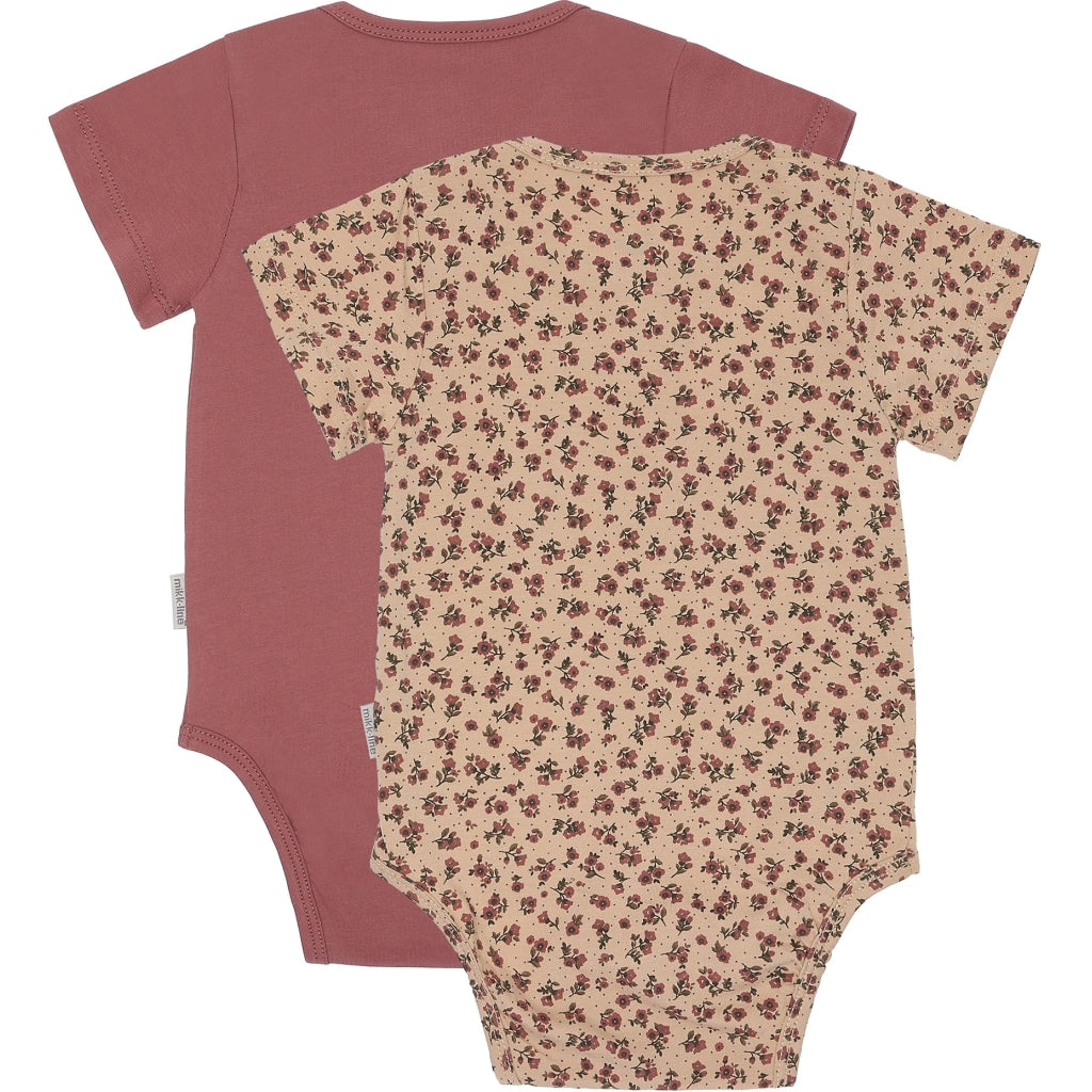 Mikk-Line 2-Pack Bodysuit Short Sleeves 2 pack Rose Brown