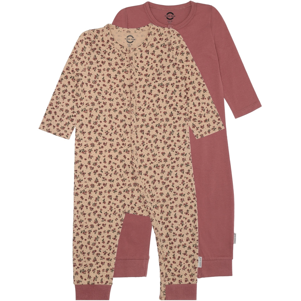 Mikk-Line 2-Pack Night Suit 2 pack Rose Brown