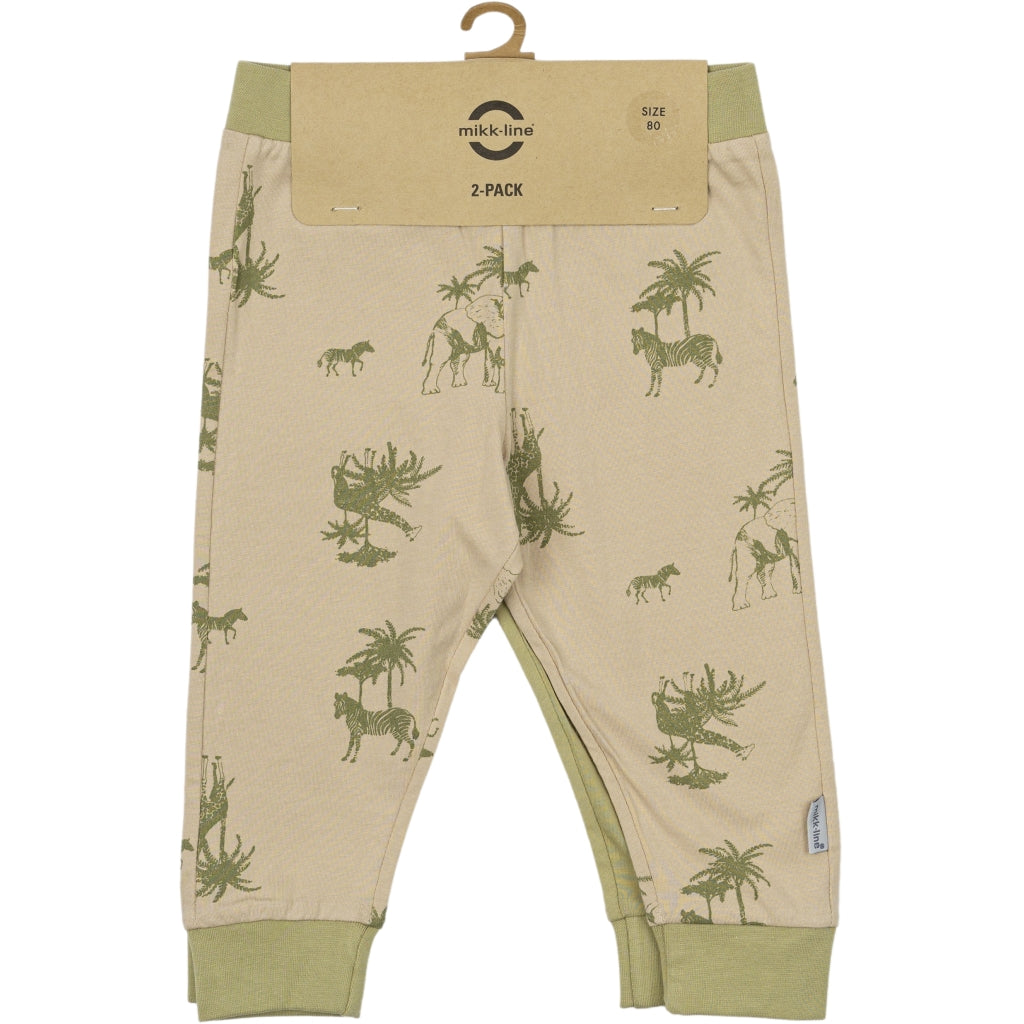Mikk-Line 2-Pak Leggings Leggings Gray green