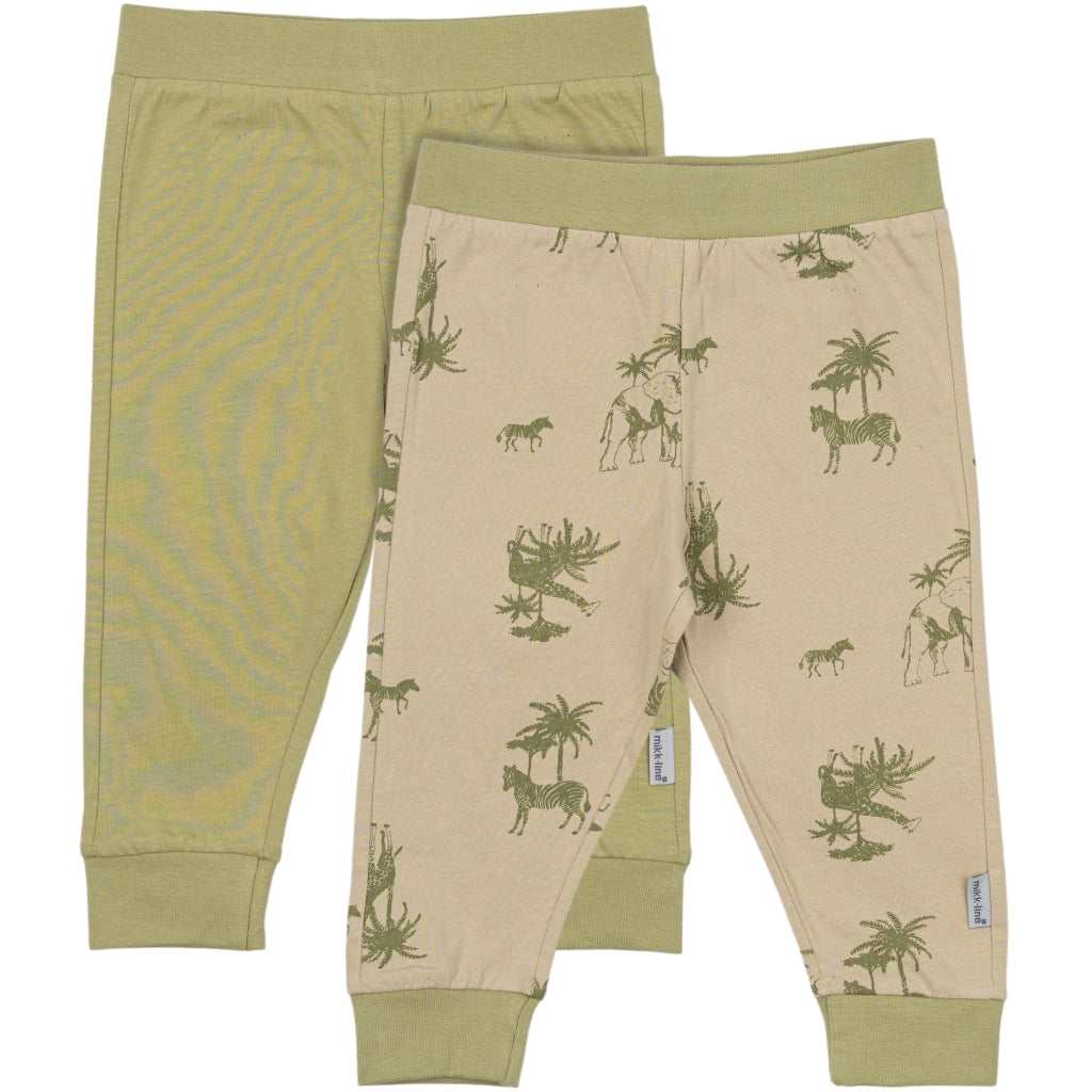Mikk-Line 2-Pak Leggings Leggings Gray green