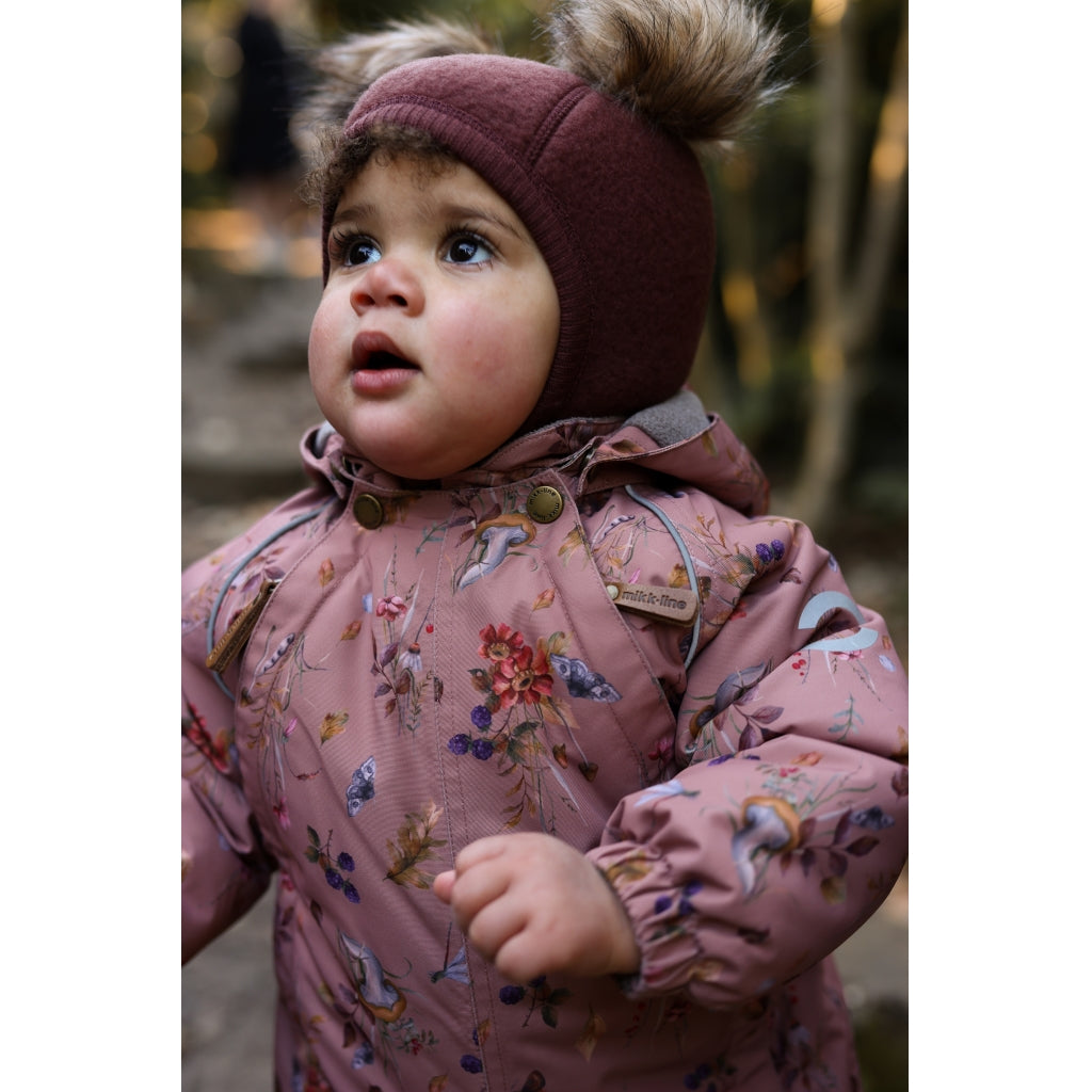 Mikk-Line Baby Flyverdragt Polyester & Blomster Print Flyverdragter Burlwood