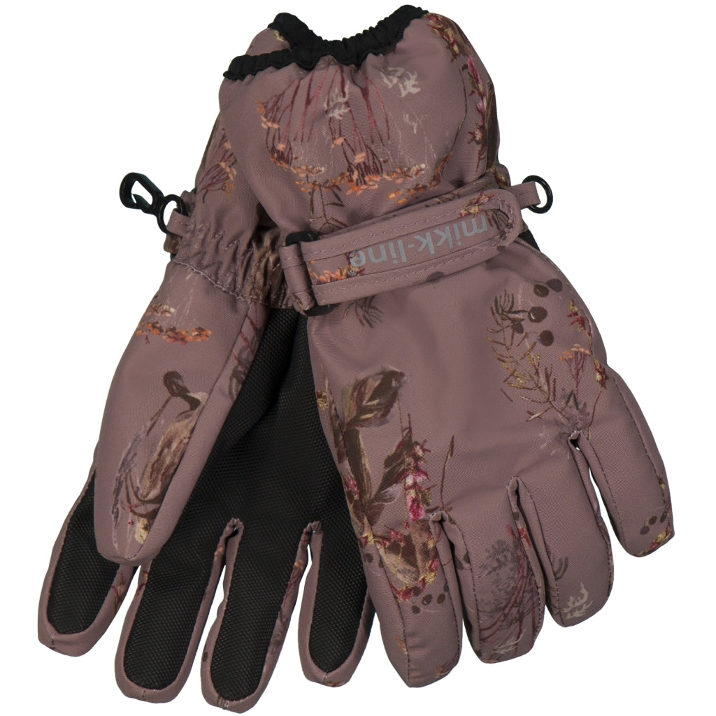 Mikk-Line Baby Flyverdragt Polyester & Blomster Print Handsker og luffer Twilight Mauve