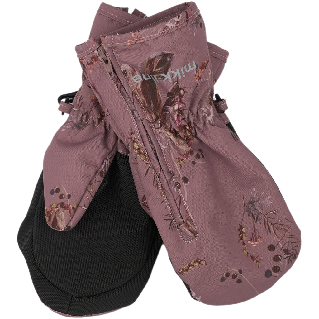 Mikk-Line Baby Flyverdragt Polyester & Blomster Print Handsker og luffer Twilight Mauve