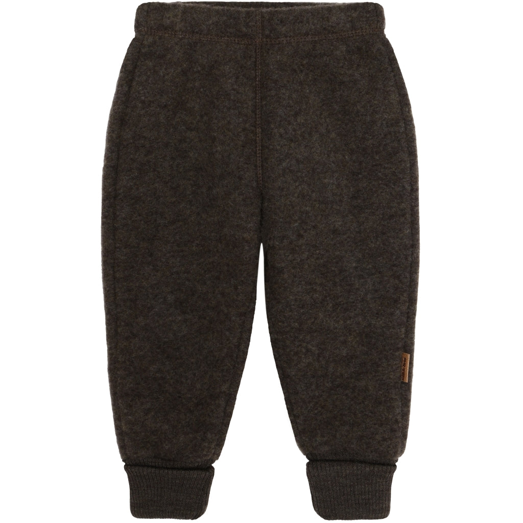 Mikk-Line Baby Uldbukser Uld Dark Brown Melange