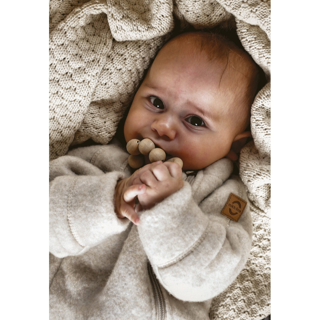 Mikk-Line Baby Ulddragt Uld Melange Offwhite