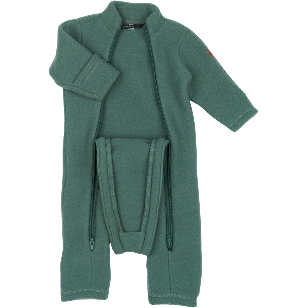 Mikk-Line Baby Ulddragt Dobbelt Lynlås Uld Balsam Green