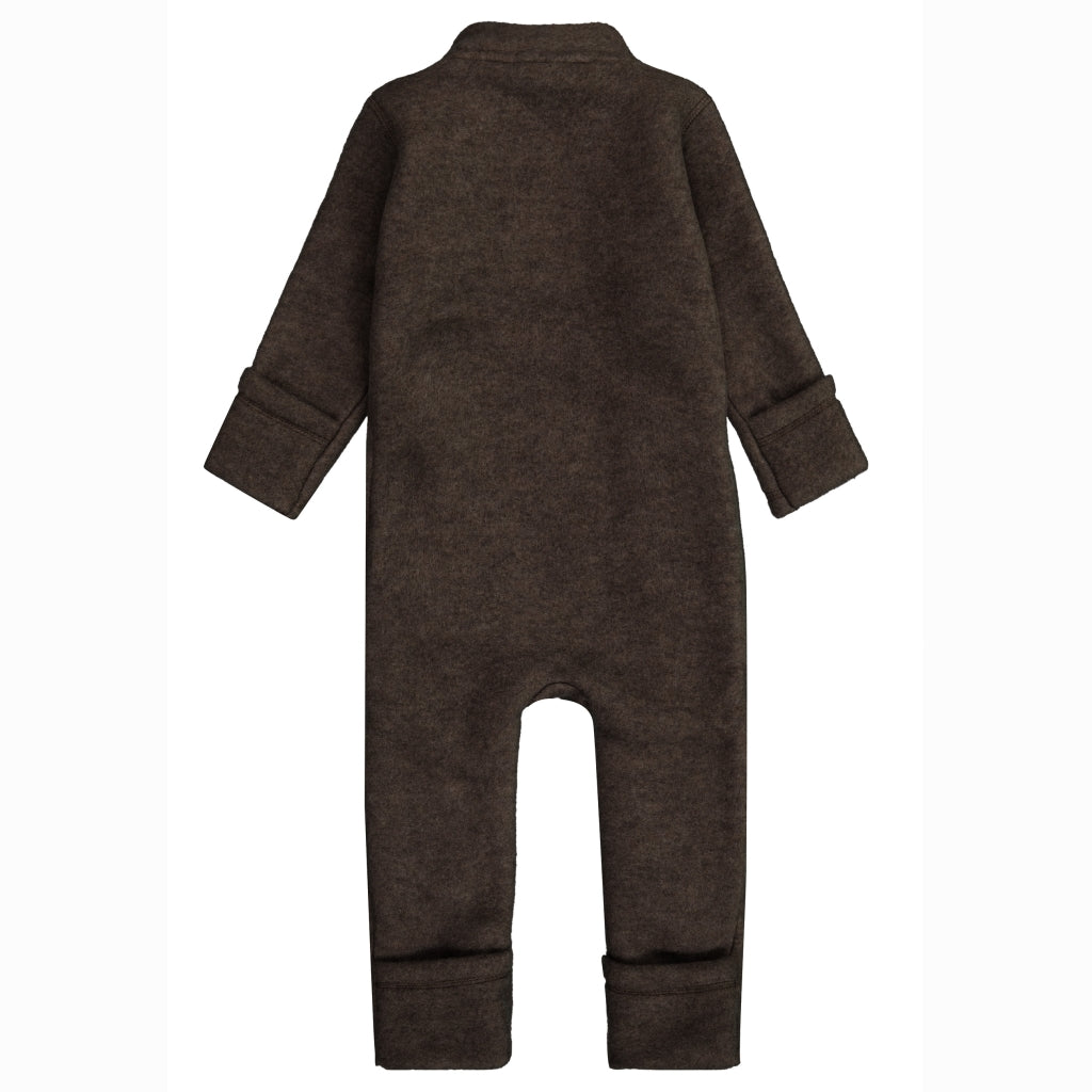 Mikk-Line Baby Ulddragt Dobbelt Lynlås Uld Dark Brown Melange