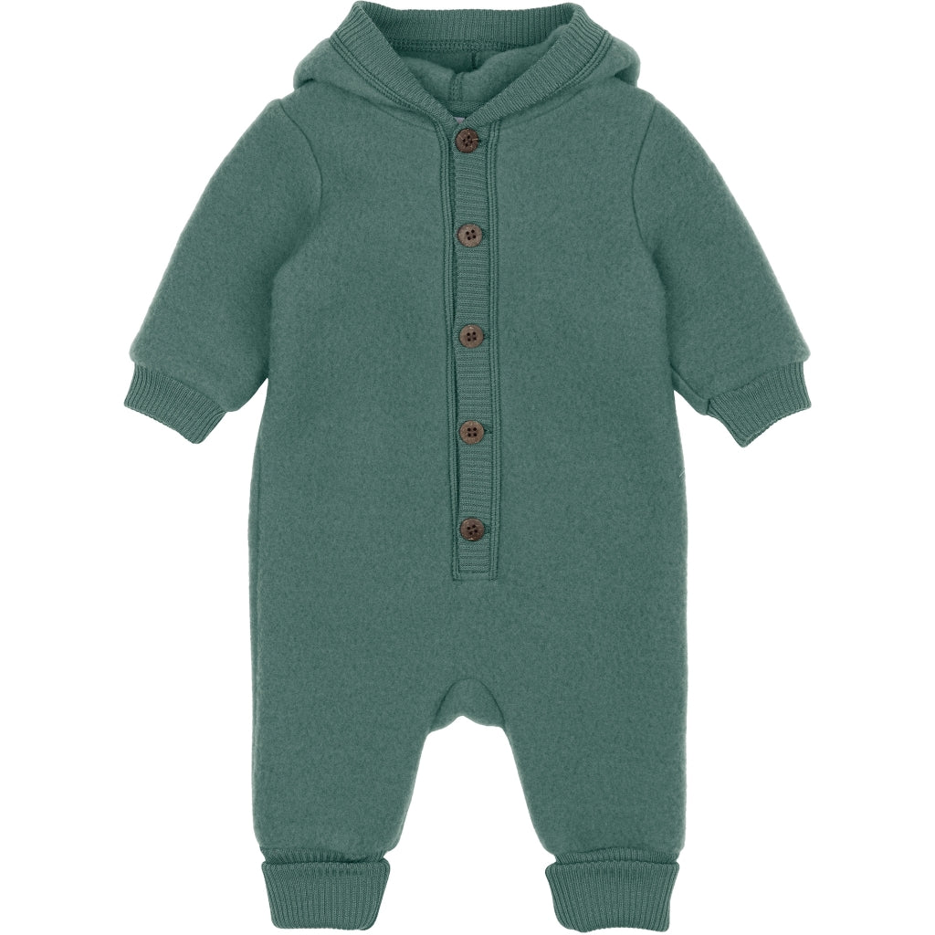 Mikk-Line Baby Ulddragt Hætte Uld Balsam Green