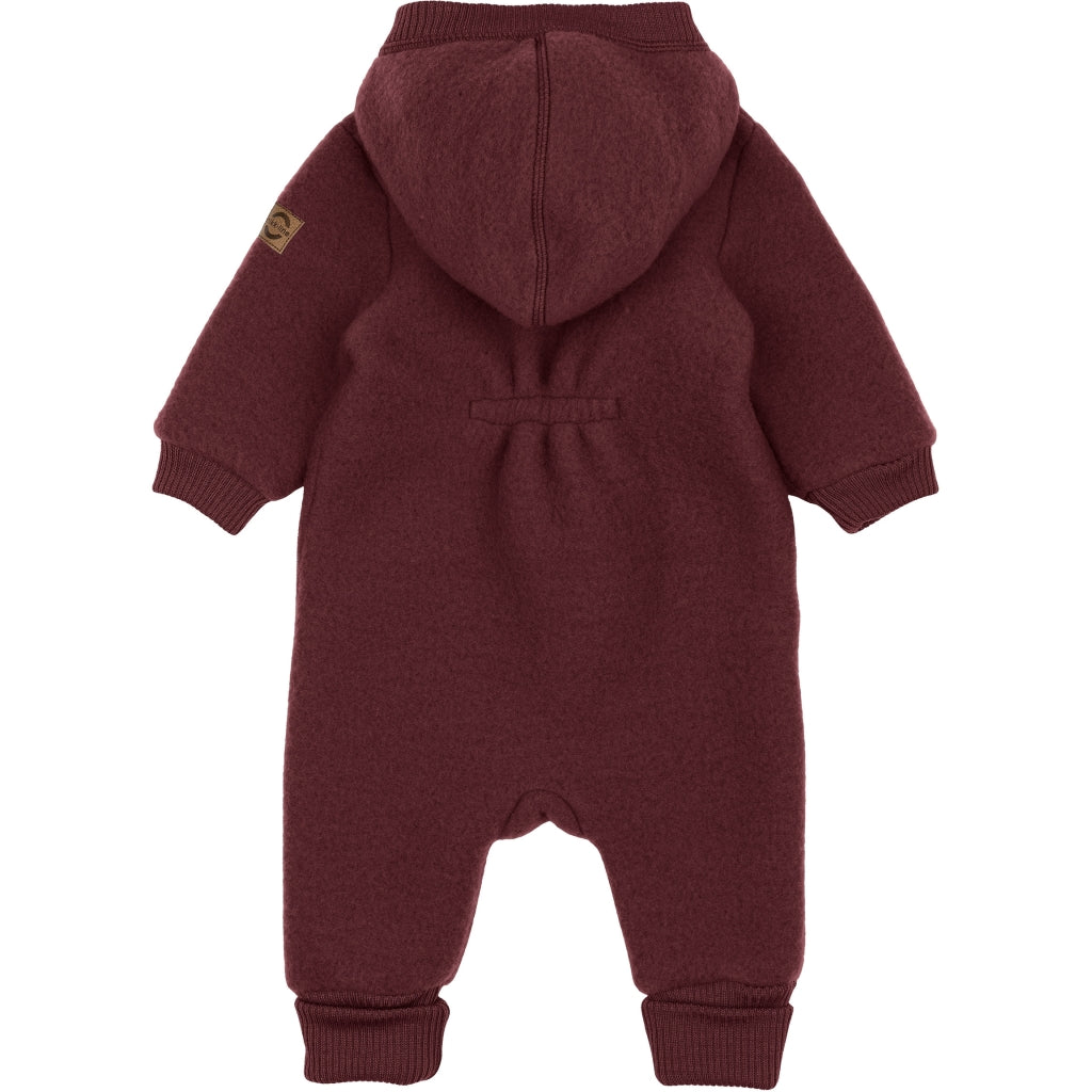 Mikk-Line Baby Ulddragt Hætte Uld Rum Raisin