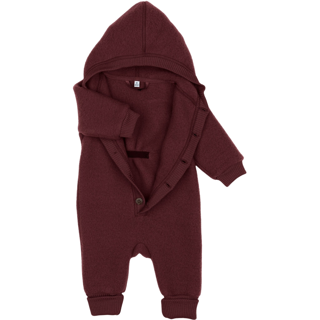 Mikk-Line Baby Ulddragt Hætte Uld Rum Raisin