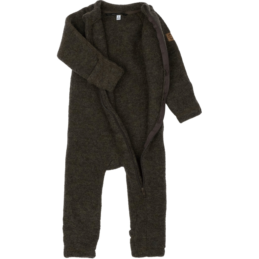 Mikk-Line Baby Ulddragt (Ombuk) Uld Dark Brown Melange