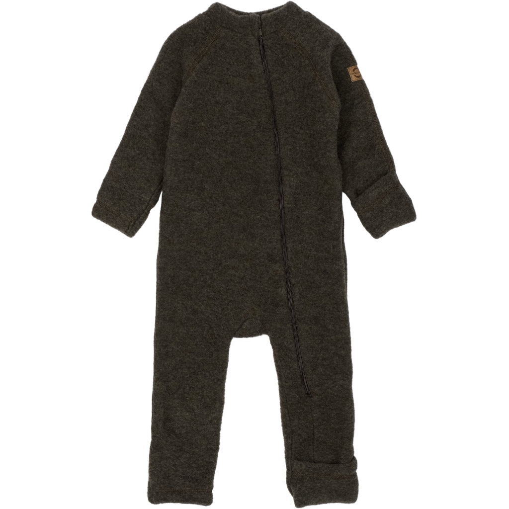 Mikk-Line Baby Ulddragt (Ombuk) Uld Dark Brown Melange