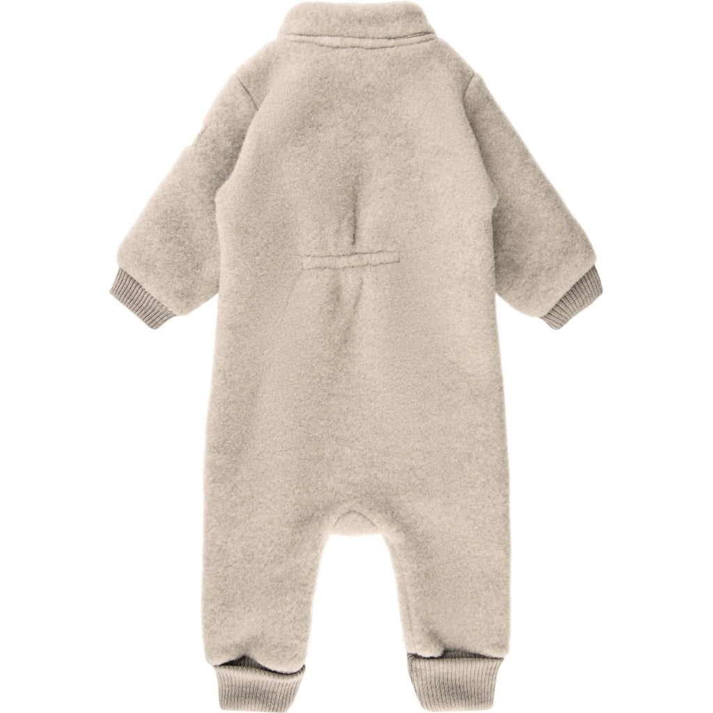 Mikk-Line Baby Ulddragt (Ribkant) Uld Melange Offwhite