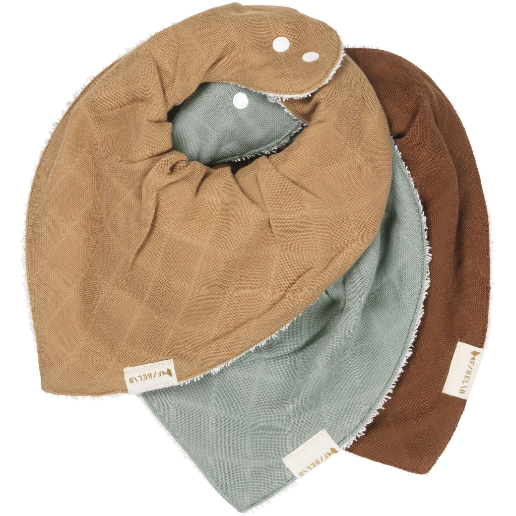 Fabelab Bandana bib - Turf - 3-pack Hagesmække og savlesmække Eucalyptus