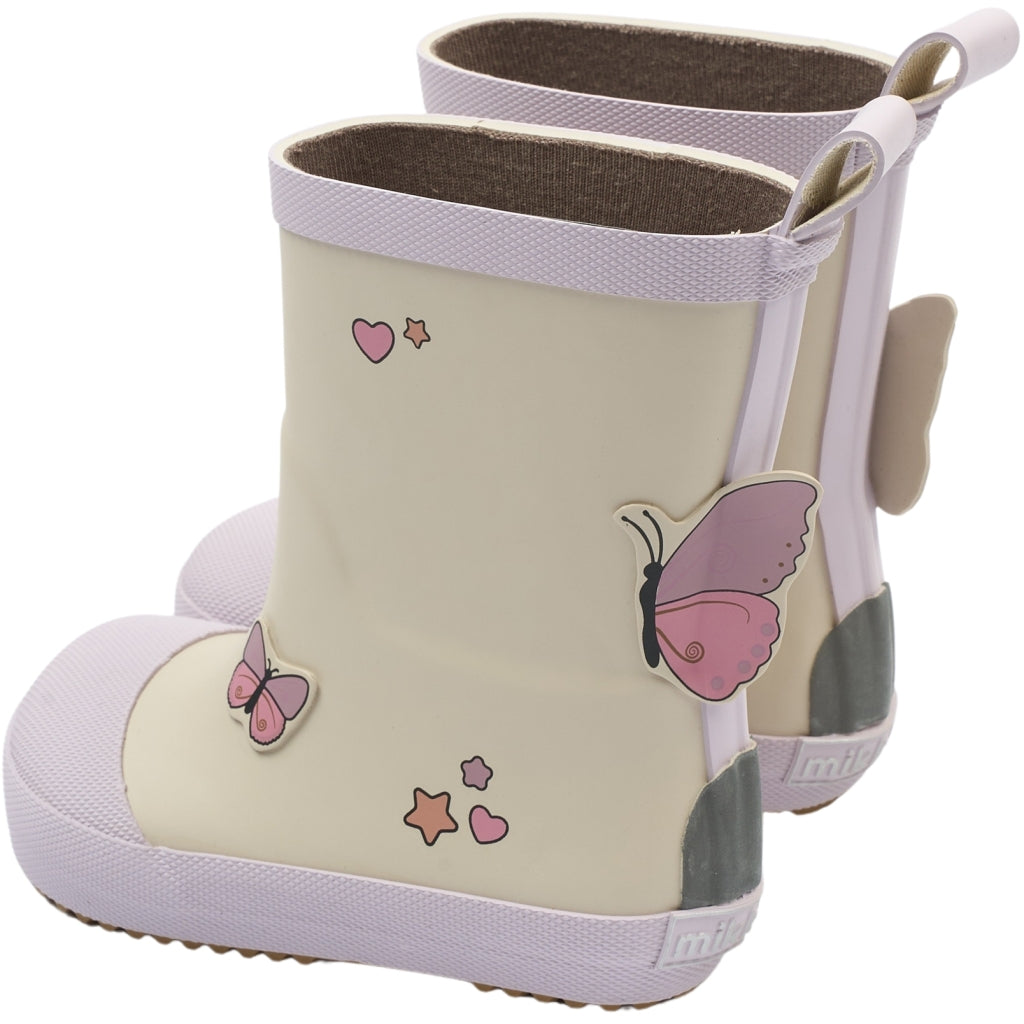 Mikk-Line Barefoot Gummistøvler (Sommerfugl) Barefoot Oyster Gray