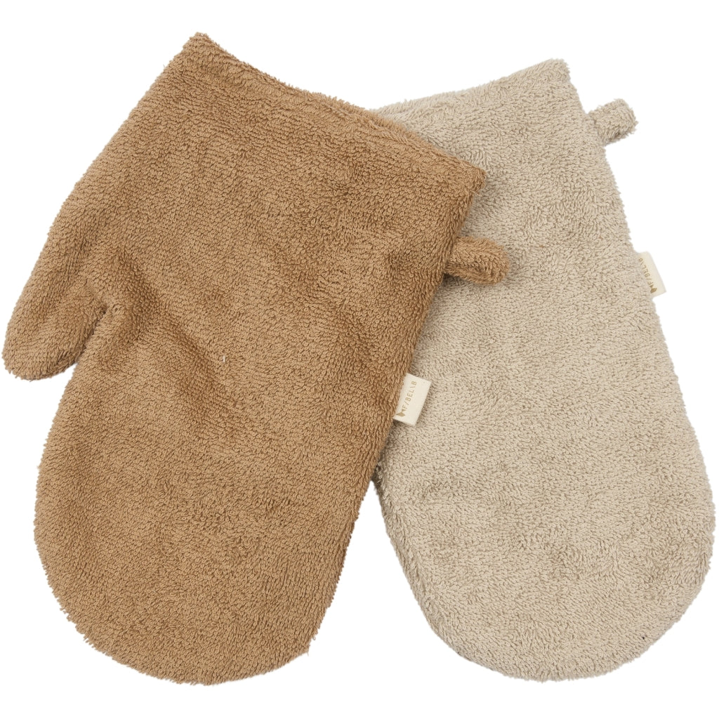 Fabelab Bath Mitts - Bear and Bunny Badekåber Oxford Tan