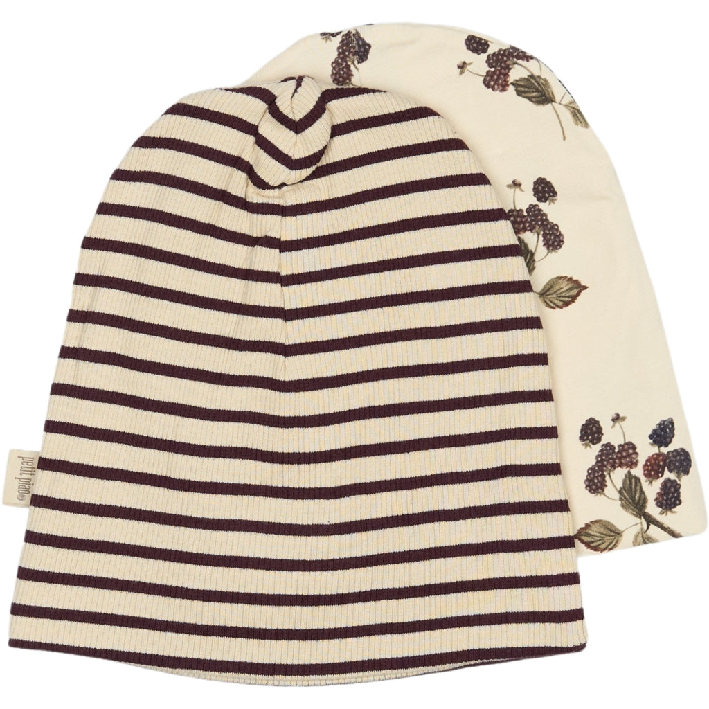 PETIT PIAO Beanie Hat Printed Huer Black Berry