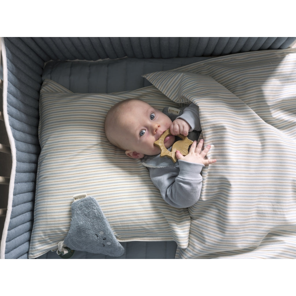 Fabelab Bedding Baby - Cottage Blue Stripes Sengetøj Cottage blue/natural/caramel stripes