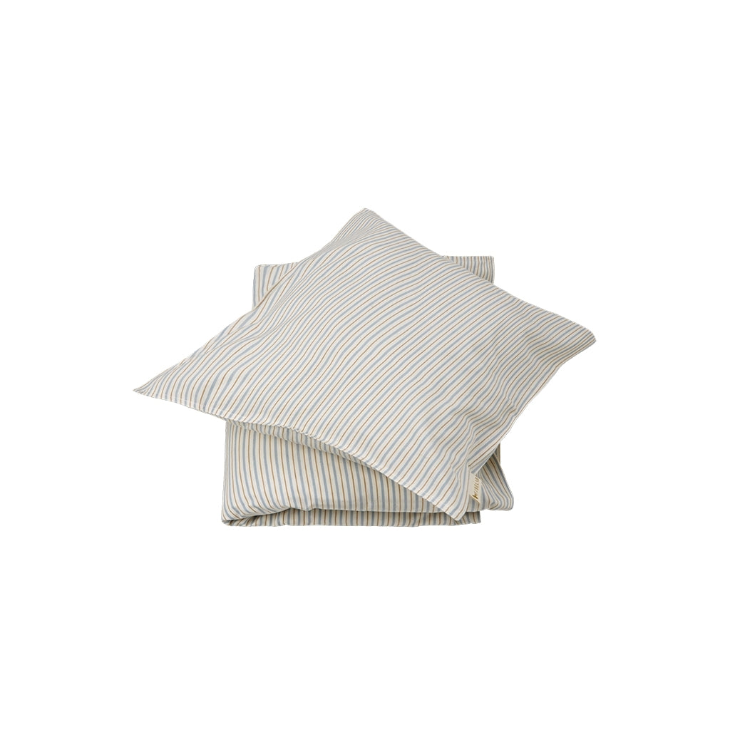 Fabelab Bedding Baby - Cottage Blue Stripes Sengetøj Cottage blue/natural/caramel stripes