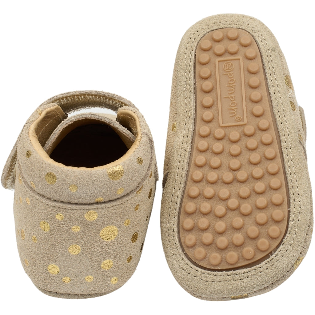POM POM Beginners™ Velcro Slippers Gold dot