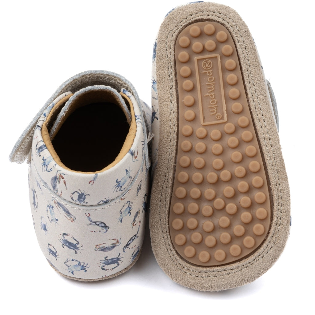 POM POM Beginners Velcro Print Slippers Sea