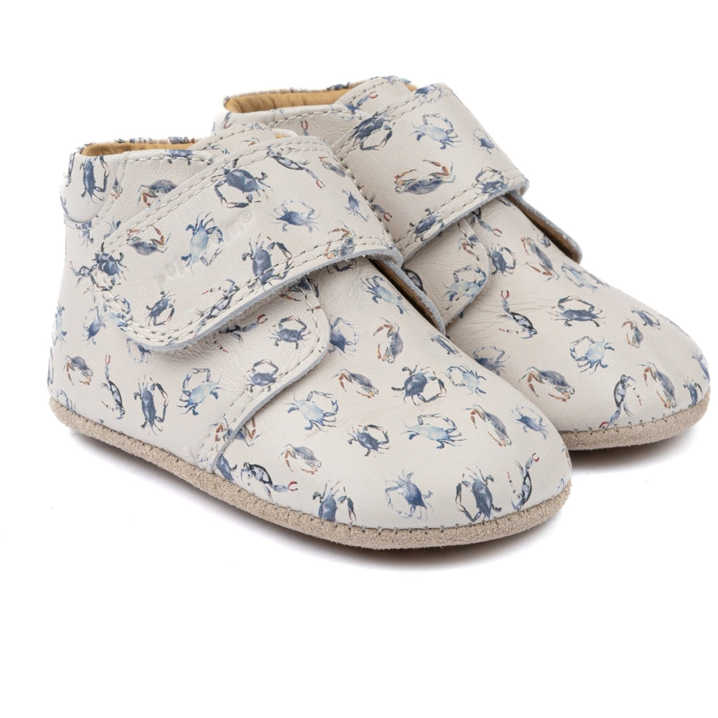 POM POM Beginners Velcro Print Slippers Sea