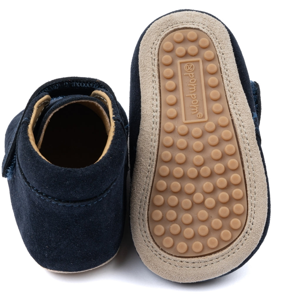 POM POM Beginners™ Velcro Season Slippers Navy Suede