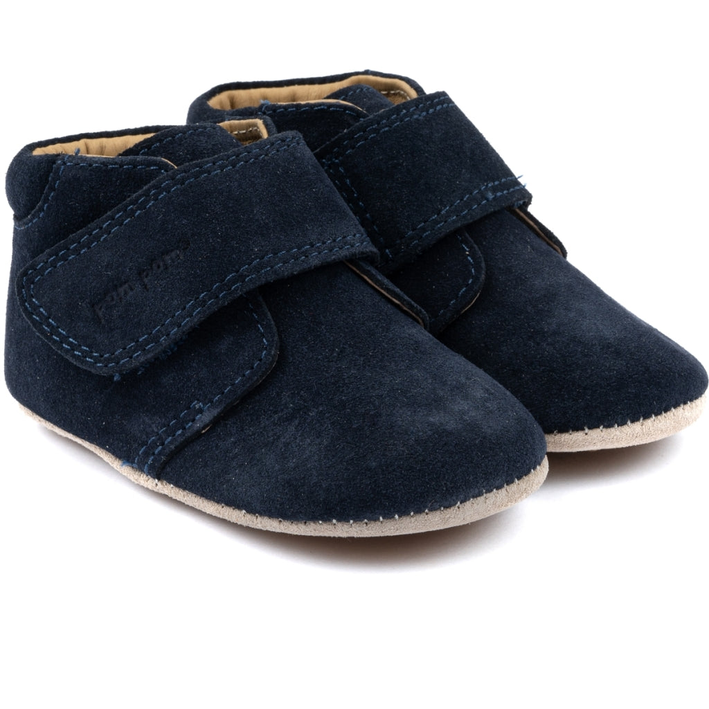 POM POM Beginners™ Velcro Season Slippers Navy Suede