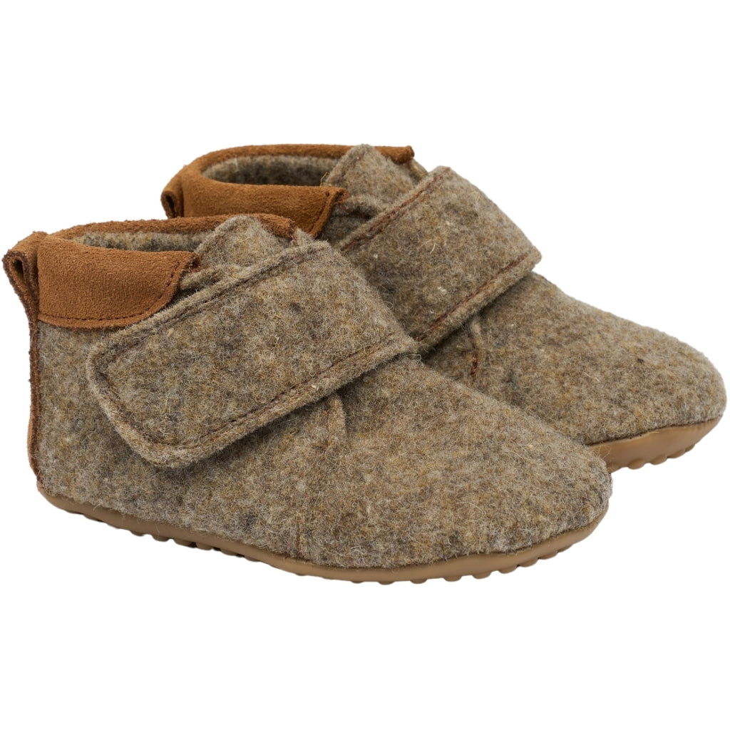 POM POM Beginners™ Wool Slippers Brown Melange