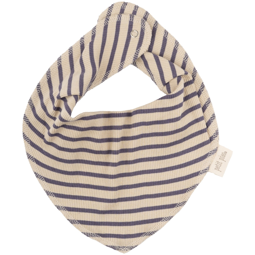 PETIT PIAO Bib Modal Striped Hagesmække og savlesmække Dusty violet/dark off white