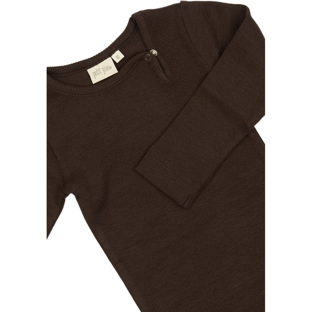 PETIT PIAO Body L/S Modal Bodystockings Coffee Bean