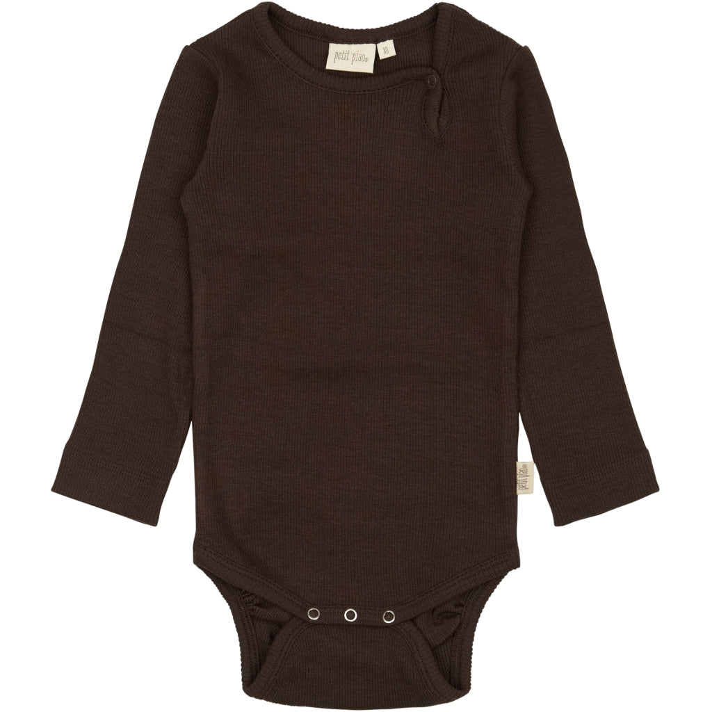 PETIT PIAO Body L/S Modal Bodystockings Coffee Bean