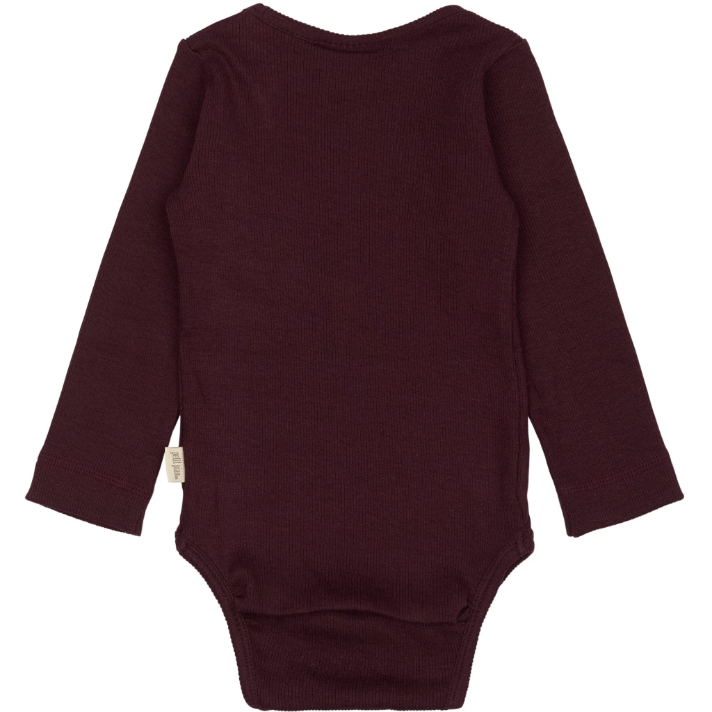 PETIT PIAO Body L/S Modal Bodystockings Dark Grape