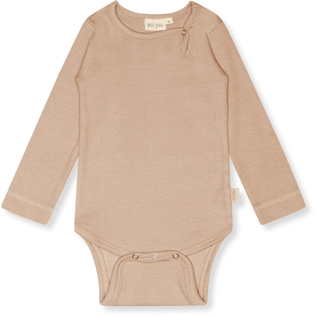 PETIT PIAO Body L/S Modal Bodystockings Light Sand